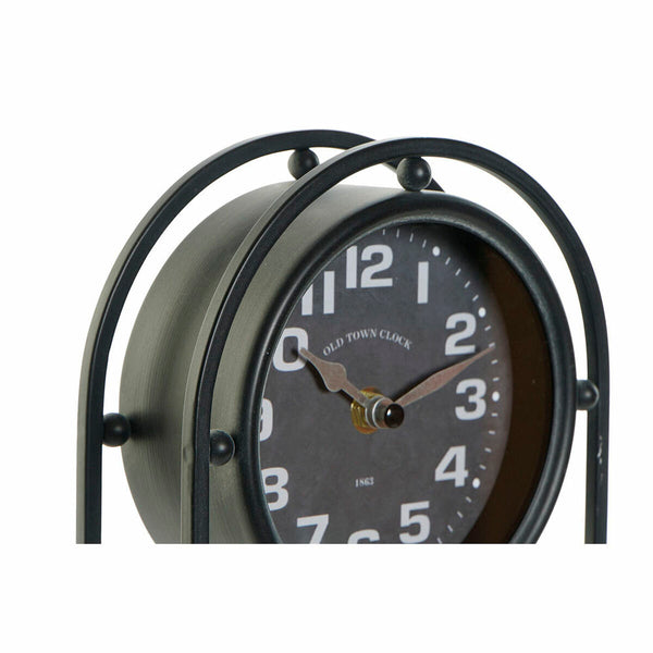 Horloge de table DKD Home Decor Verre Noir Fer (16.5 x 7 x 25 cm)