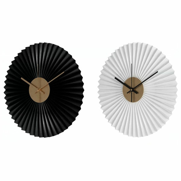 Horloge Murale DKD Home Decor Noir Blanc Fer (30 x 4 x 30 cm) (2 pcs)