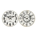 Horloge Murale DKD Home Decor Blanc Bois MDF (34 x 4 x 34 cm) (2 pcs)