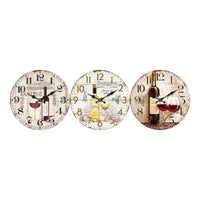 Horloge Murale DKD Home Decor Vin Bois MDF (34 x 4 x 34 cm) (3 pcs)