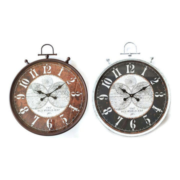 Horloge Murale DKD Home Decor Noir Marron Fer Bois MDF (60 x 6 x 74 cm) (2 pcs)