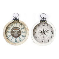 Horloge Murale DKD Home Decor Marron Blanc Fer Bois MDF (40 x 4 x 54 cm) (2 pcs)