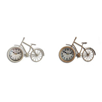 Horloge de table DKD Home Decor Verre Beige Bicyclette Métal Marron (33 x 10 x 20 cm) (2 pcs)