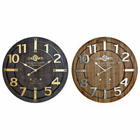 Horloge Murale DKD Home Decor Noir Fer Bois MDF (68 x 3 x 68 cm) (2 pcs)