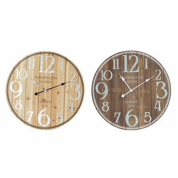 Horloge Murale DKD Home Decor Marron Bois MDF (68 x 4.5 x 68 cm) (2 pcs)