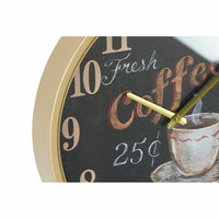 Horloge Murale DKD Home Decor Verre Noir Café Fer (2 pcs) (40 x 6 x 40 cm)