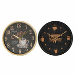 Horloge Murale DKD Home Decor Verre Noir Café Fer (2 pcs) (40 x 6 x 40 cm)