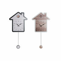 Horloge Murale DKD Home Decor Blanc Maison Bois MDF (32 x 4.5 x 56 cm) (2 pcs)