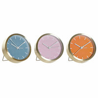 Horloge de table DKD Home Decor Bleu Rose Orange Aluminium (9.2 x 6 x 9.2 cm) (3 pcs)