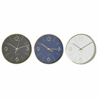 Horloge Murale DKD Home Decor Noir Bleu Aluminium Blanc (25 x 4.2 x 25 cm) (3 pcs)