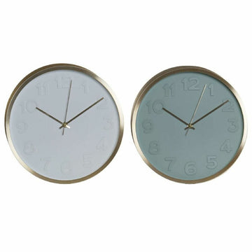 Horloge Murale DKD Home Decor Aluminium Blanc Vert (30 x 4 x 30 cm) (2 pcs)