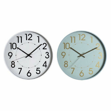 Horloge Murale DKD Home Decor Blanc Vert PVC (40 x 5 x 40 cm) (2 pcs)