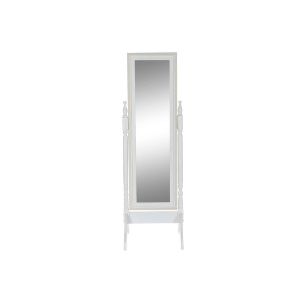 Miroir sur pied DKD Home Decor Blanc Romantique Miroir MDF (49.5 x 50.5 x 156 cm)