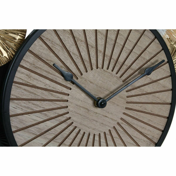 Horloge Murale DKD Home Decor Noir Métal Bois (48 x 4 x 32 cm)