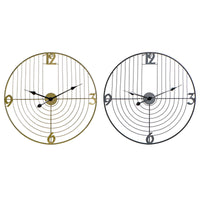 Horloge Murale DKD Home Decor Noir Doré Métal (60 x 3 x 60 cm)