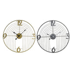 Horloge Murale DKD Home Decor Noir Doré Métal (45 x 3 x 45 cm)