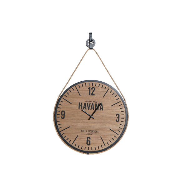 Horloge Murale DKD Home Decor Naturel Noir MDF (39,5 x 4 x 63 cm)