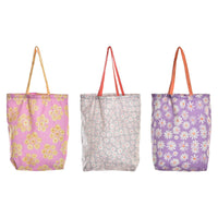 Sac à Achats DKD Home Decor Fleurs Nylon (43 x 15 x 42 cm) (3 Unités)