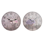 Horloge Murale DKD Home Decor Gris Bicyclette MDF (33 x 4 x 33 cm) (2 Unités)