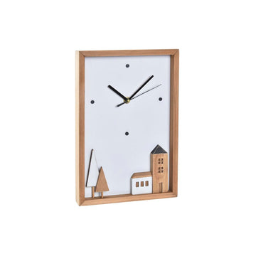 Horloge Murale DKD Home Decor Bois Blanc Maisons (20 x 4 x 30 cm)