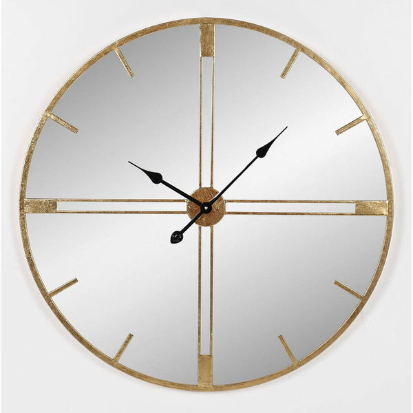 Horloge Murale DKD Home Decor Miroir Doré Métal (76 x 4 x 76 cm)