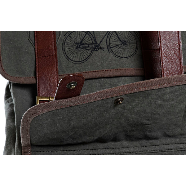 Sac à dos Casual DKD Home Decor Canvas Bicyclette Gris Marron (33 x 12 x 47 cm)