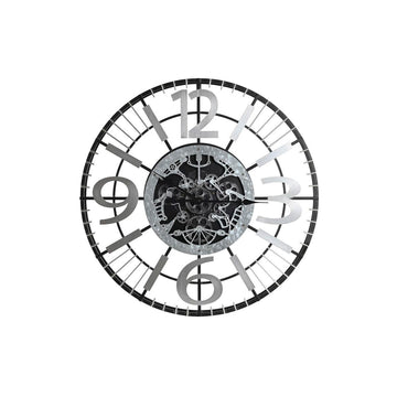 Horloge Murale DKD Home Decor Argenté Noir Fer (80 x 7 x 80 cm)