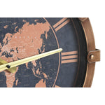 Horloge Murale DKD Home Decor Verre Argenté Doré Fer Mappemonde (42 x 8,5 x 54 cm)