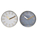 Horloge Murale DKD Home Decor Verre Gris Doré Aluminium Blanc (35,5 x 4,2 x 35,5 cm)