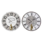 Horloge Murale DKD Home Decor Gris Doré Métal MDF Blanc (58 x 8 x 58 cm)