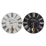 Horloge Murale DKD Home Decor Noir Métal MDF Blanc (58 x 8 x 58 cm)