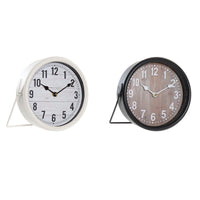 Horloge de table DKD Home Decor Noir Blanc Fer Loft (20 x 5,5 x 20 cm) (2 Unités)