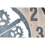 Horloge Murale DKD Home Decor Naturel Noir MDF Fer Engrenage (60 x 4,5 x 60 cm)