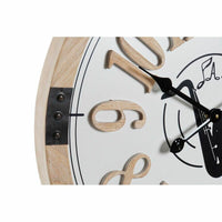 Horloge Murale DKD Home Decor Noir MDF Blanc (60 x 4,5 x 60 cm)