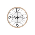 Horloge Murale DKD Home Decor Naturel Noir MDF Fer (70 x 4 x 70 cm)