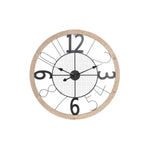 Horloge Murale DKD Home Decor Naturel Noir MDF Fer (70 x 4 x 70 cm)