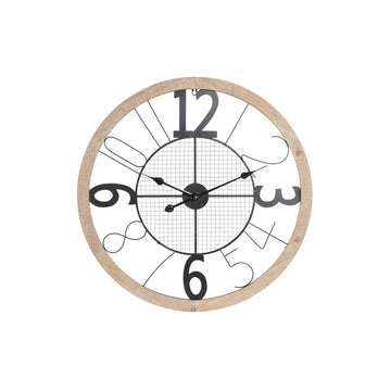 Horloge Murale DKD Home Decor Naturel Noir MDF Fer (70 x 4 x 70 cm)