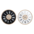 Horloge Murale DKD Home Decor Noir MDF Blanc (60 x 4,5 x 60 cm)