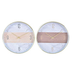 Horloge Murale DKD Home Decor Naturel Blanc PVC (30 x 4 x 30 cm)