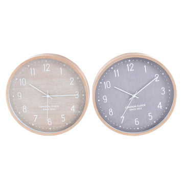 Horloge Murale DKD Home Decor Gris Beige PVC (30 x 4 x 30 cm)