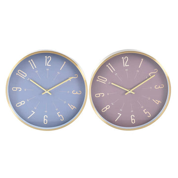 Horloge Murale DKD Home Decor Bleu Aluminium Bordeaux (30 x 4 x 30 cm)