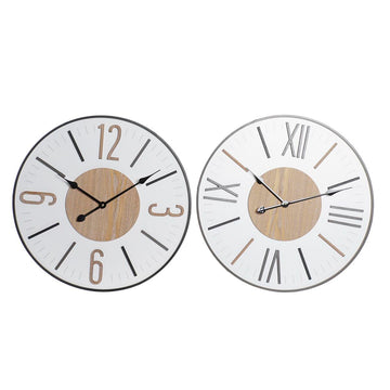 Horloge Murale DKD Home Decor Noir Beige MDF Fer (60 x 4 x 60 cm)