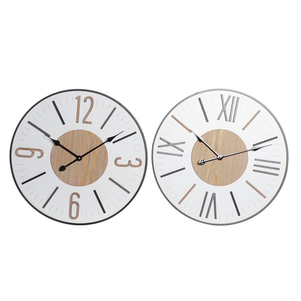 Horloge Murale DKD Home Decor Noir Beige MDF Fer (60 x 4 x 60 cm)