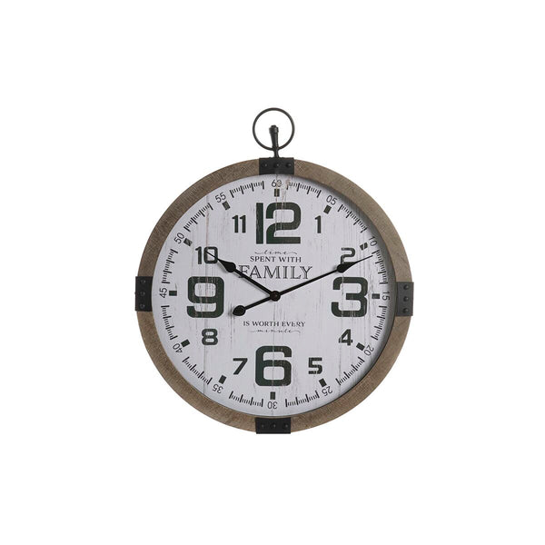 Horloge Murale DKD Home Decor Naturel MDF Blanc Fer (60 x 4,5 x 70 cm)