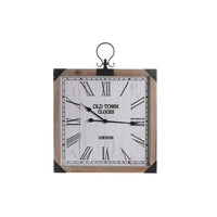 Horloge Murale DKD Home Decor Naturel MDF Blanc Fer (60 x 4,5 x 75 cm)