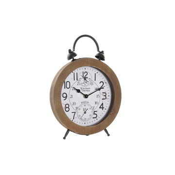 Horloge de table DKD Home Decor Naturel MDF Blanc Fer (24 x 5 x 30 cm)