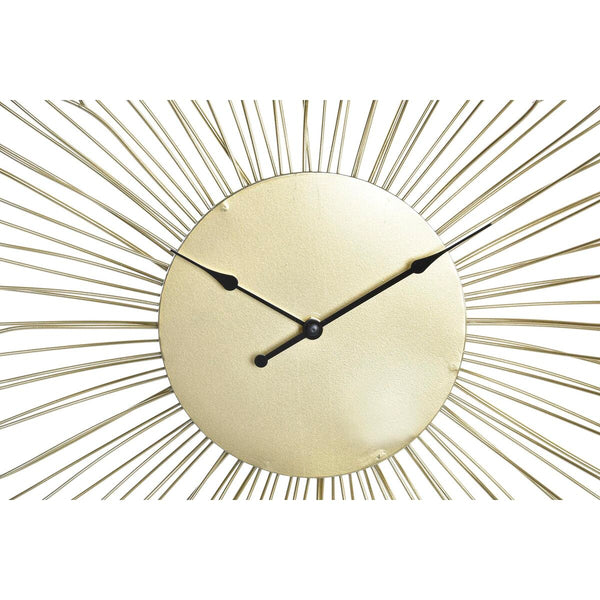 Horloge Murale DKD Home Decor Fleur Doré Métal (57 x 4 x 57 cm)