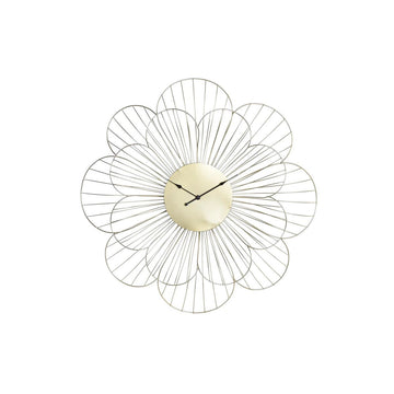 Horloge Murale DKD Home Decor Fleur Doré Métal (57 x 4 x 57 cm)