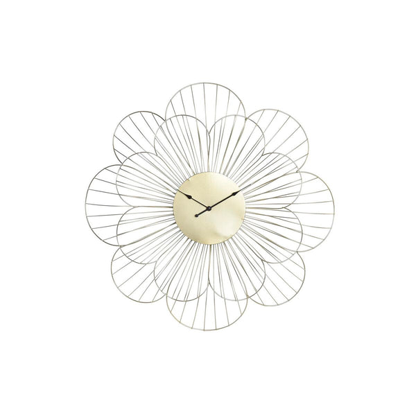 Horloge Murale DKD Home Decor Fleur Doré Métal (57 x 4 x 57 cm)