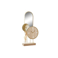 Horloge de table DKD Home Decor Miroir Naturel Doré Métal MDF (26 x 8 x 53 cm)